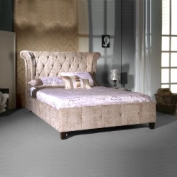 Epsilon mink velvet fabric bed frame 
