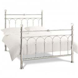 Krystal Shiny Nickel Double Bed Frame by Bentley Designs.