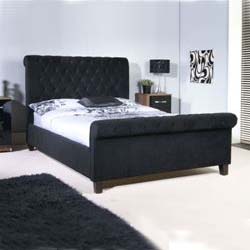 Orbit 4ft6 black fabric bed frame 