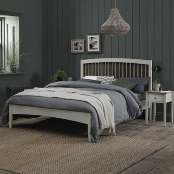 Whitby scandi oak and soft grey bed frame 