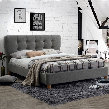Stockholm grey fabric bed
