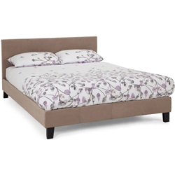 Evelyn latte double fabric bed frame 