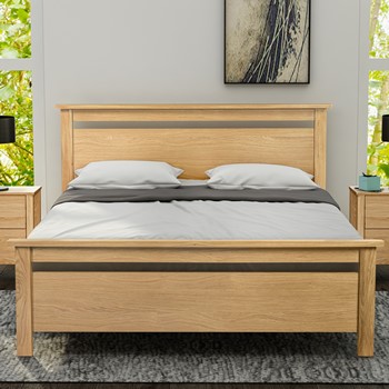 Nero oak double bed frame.