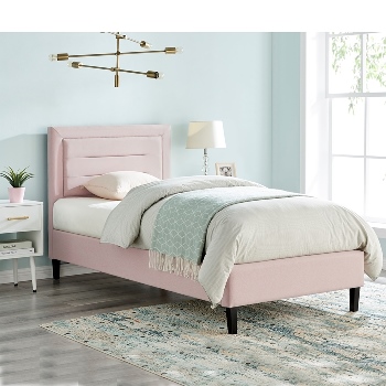 Picasso Pink fabric bed frame