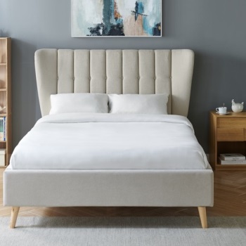 Tasya Natural fabric bed frame
