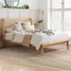 Astrid oak rattan bed frame.  - view 1